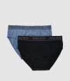 Pack x2 slips algodón elastano Azul piedra