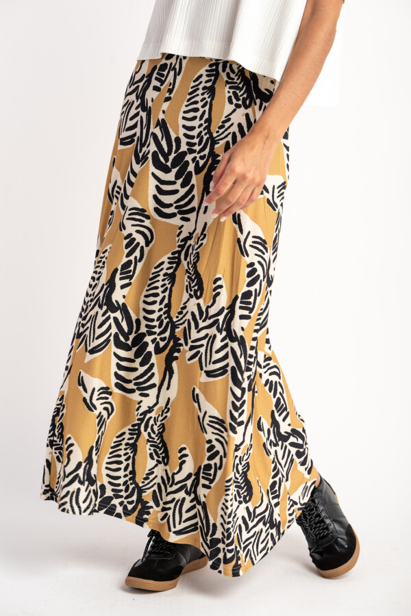 Falda Print Camel
