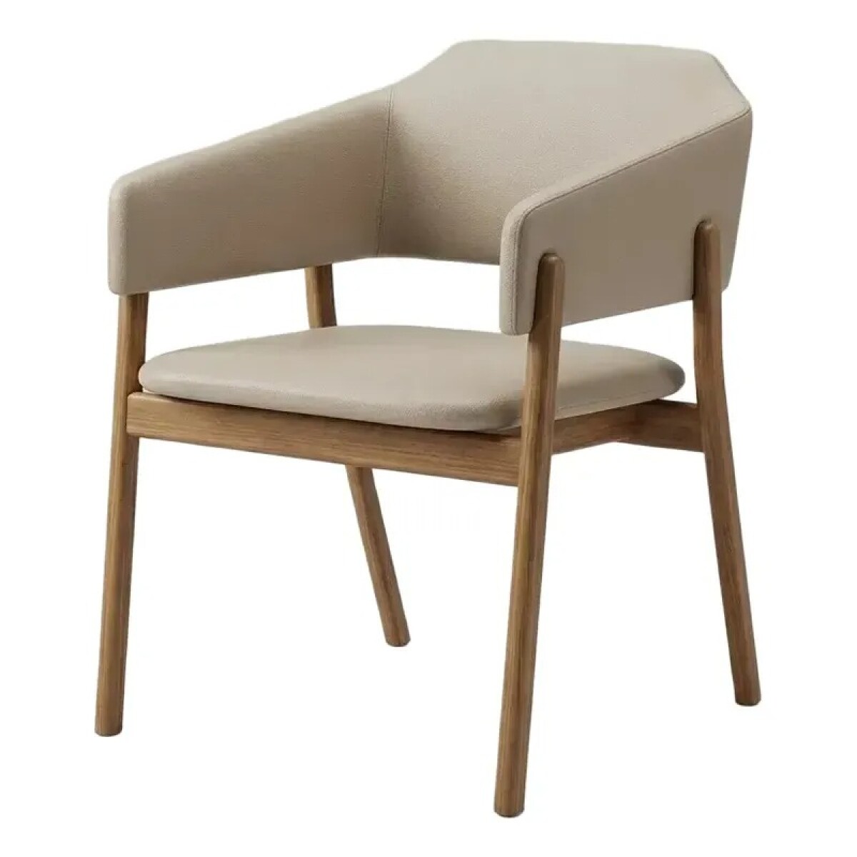 BUTACA STUZI MADERA CINAMOMO TAPIZADA EN PU COLOR CRUDO 