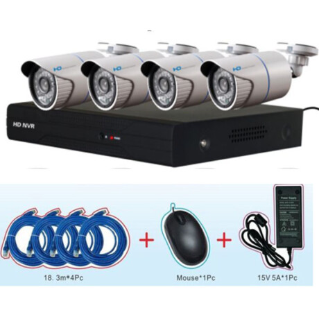 Kit Safesky Nvr + 4 Camaras Ip Exteriores + Accesorios 001