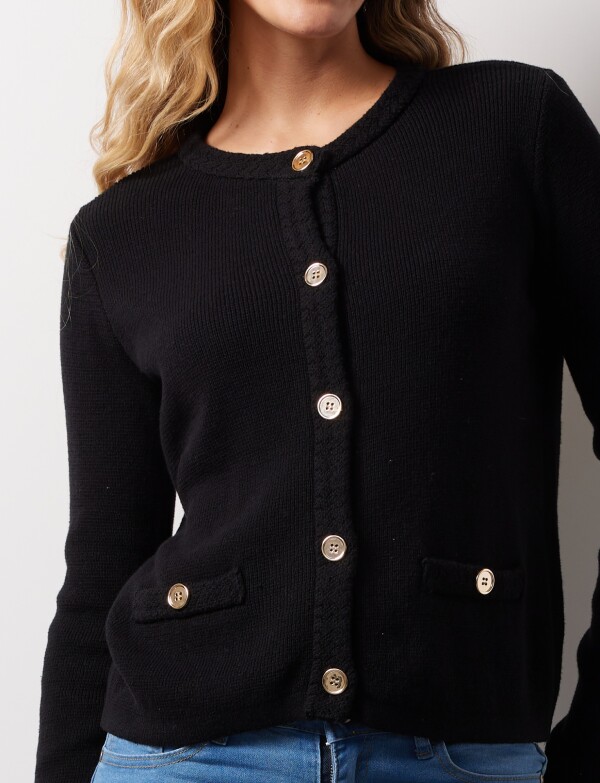 Cardigan Algodón NEGRO