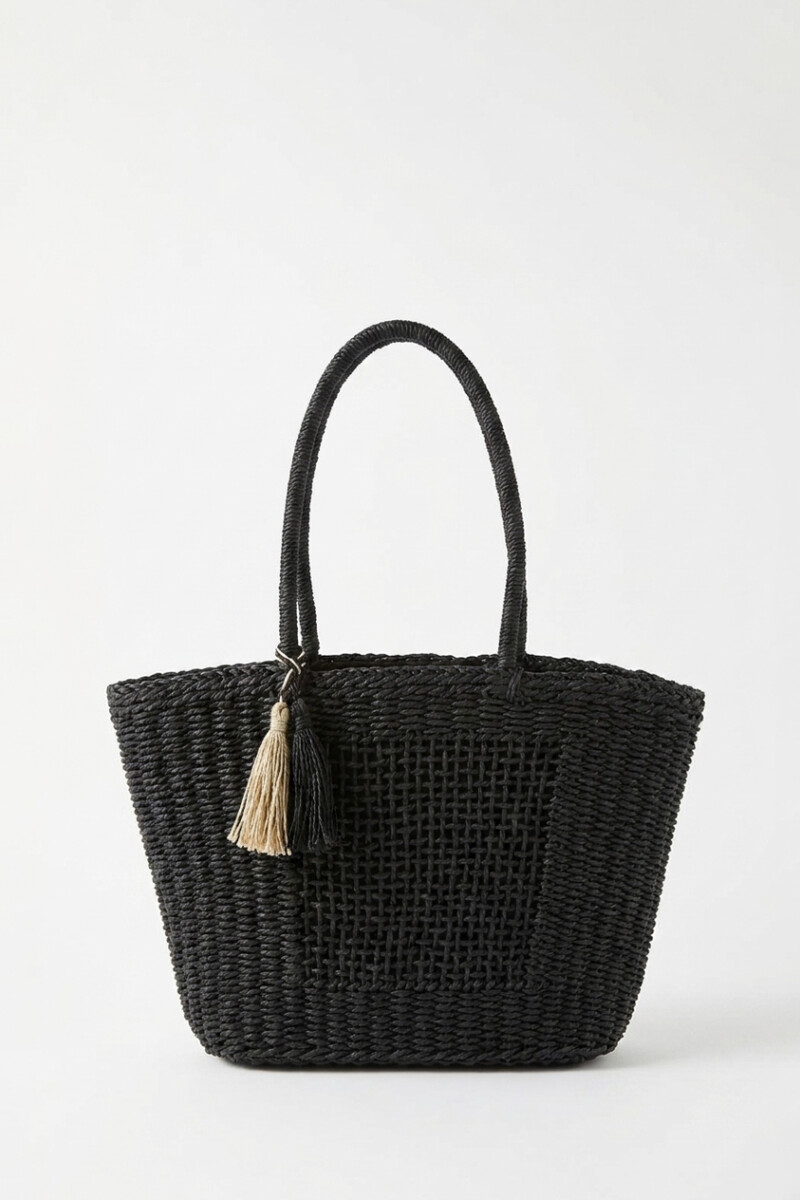 Bolso tejido negro