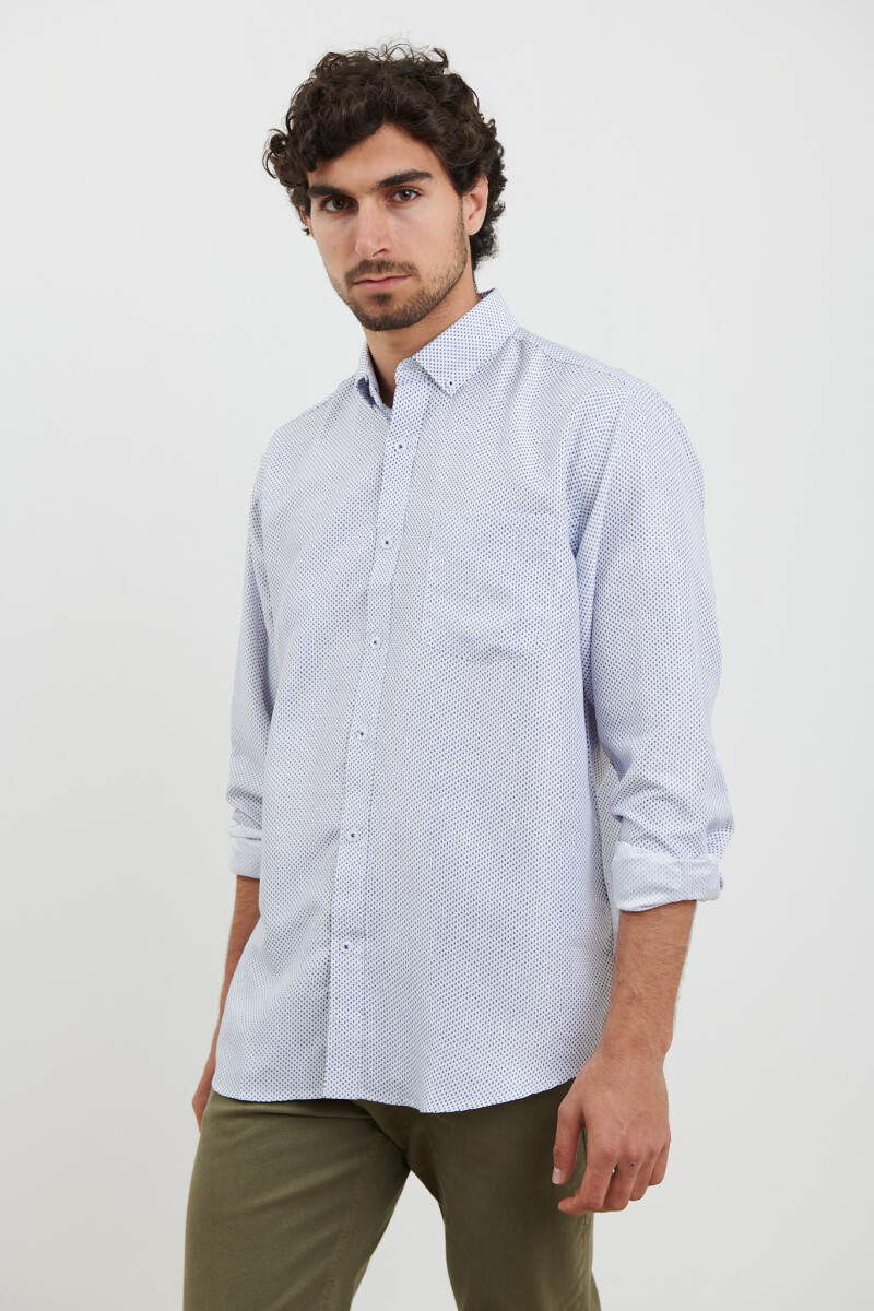 CAMISAS HARRINGTON LABEL - Blanco/azul Osc 