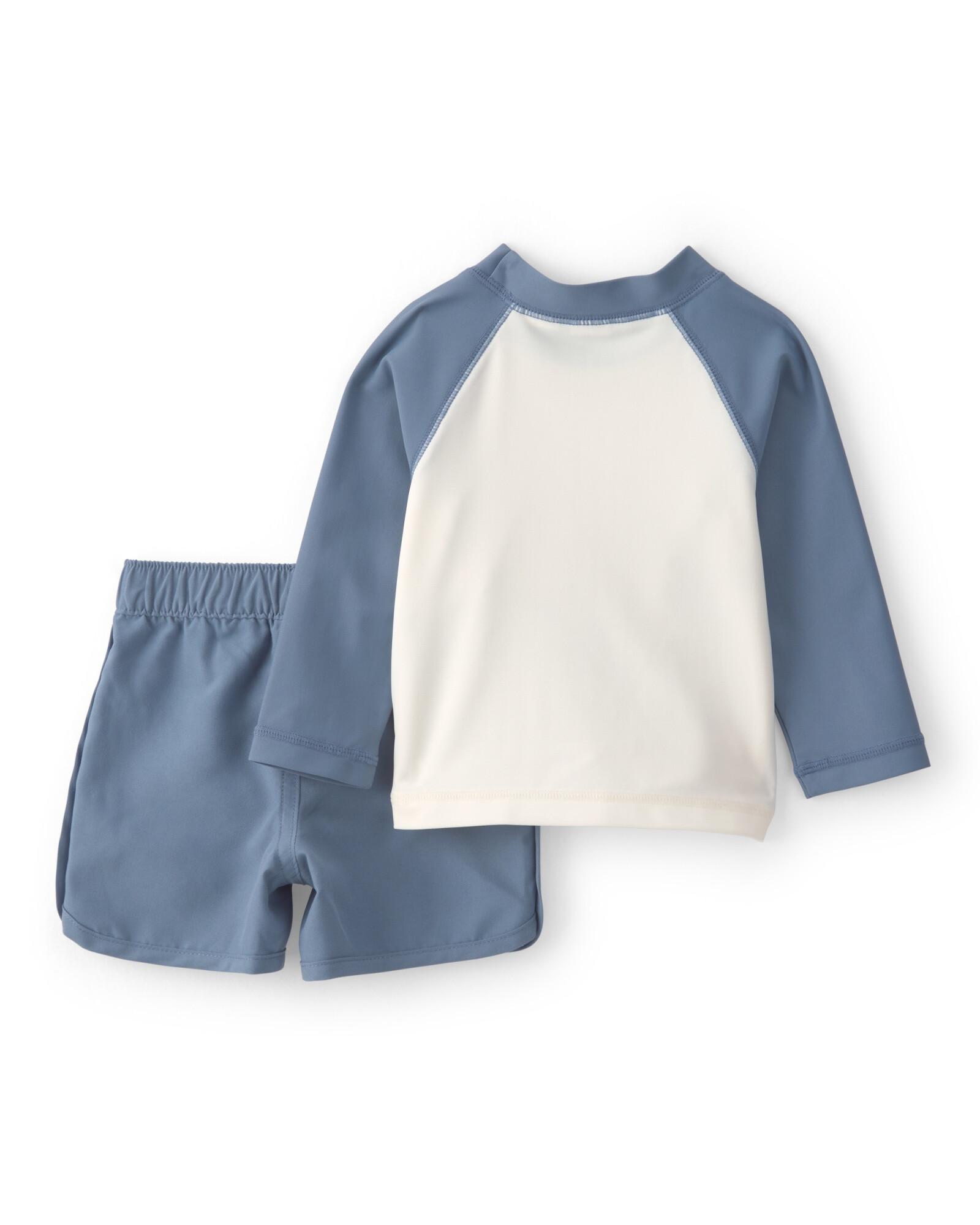Conjunto de baño tres piezas, remera manga larga, short y gorro, con protección UPF 50+, estampa palmeras Conjunto de baño tres piezas, remera manga larga, short y gorro, con protección UPF 50+, estampa palmeras