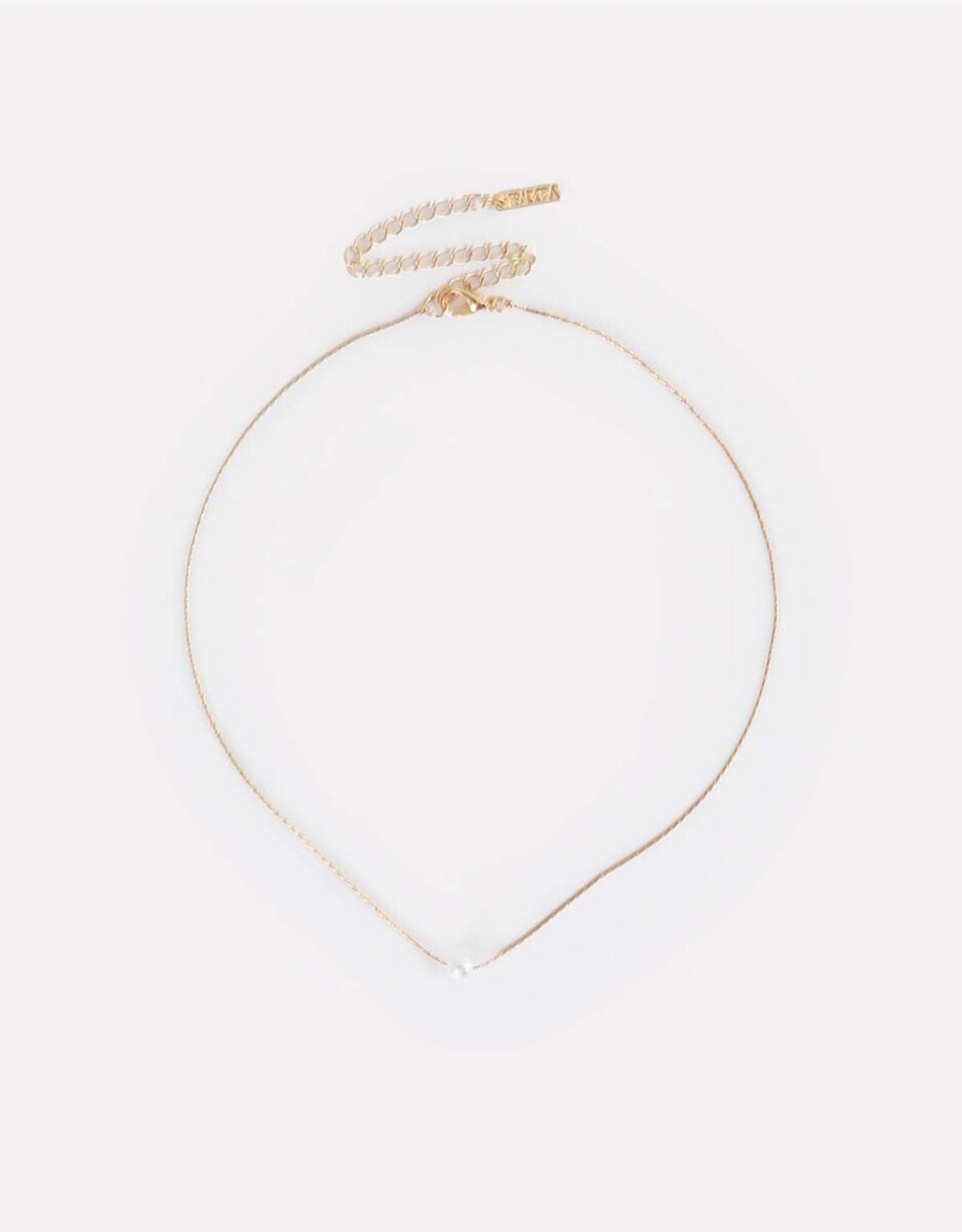 Cadena Corta Con Dije Perla - Dorado 
