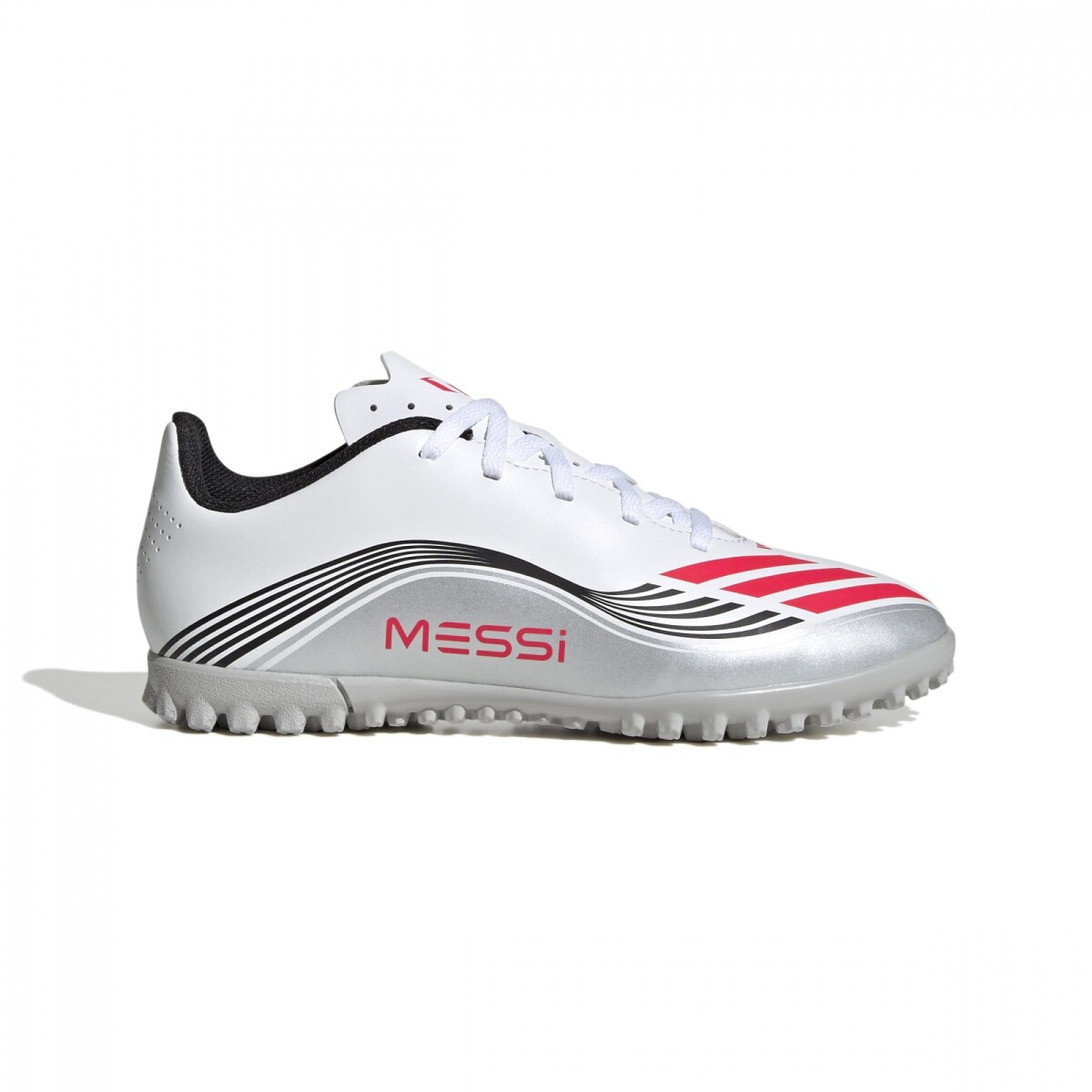 Futbol Cancha JR(FG) - Adidas - ADIDAS CALZADO F50 MESSI TF J de Niños - JP7453 - Blanco-rosado 