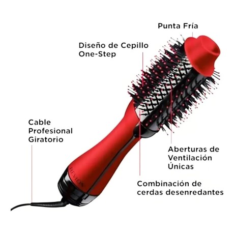 Cepillo Revlon Secador Voluminizador Salon One Step Rojo Cepillo Revlon Secador Voluminizador Salon One Step Rojo