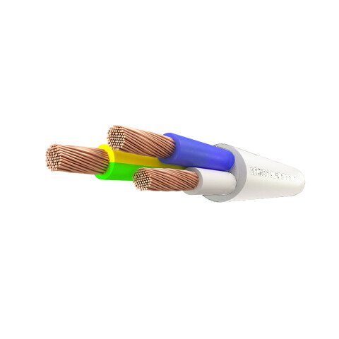 Cable charolado blanco tripolar 3x2 - Lemu L95731F