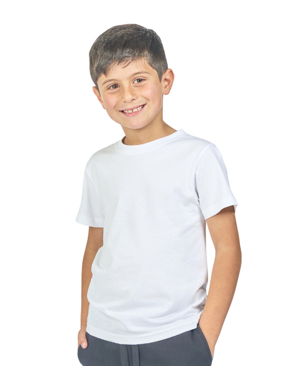 Camiseta a la base dry fit de niño - Blanco 