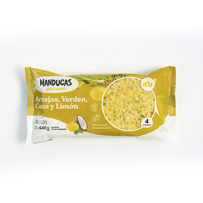 Hamburguesas arvejas, verdeo, coco y limón x4 unidades Manducas Man Arv Verdeo Coco Y Limon *4