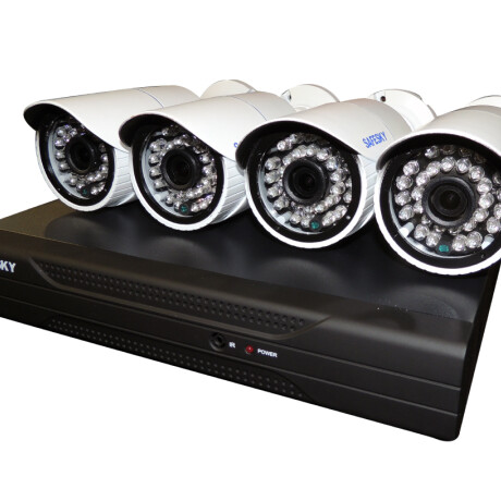 Kit Safesky Nvr + 4 Camaras Ip Exteriores + Accesorios 001