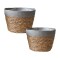Set de 2 macetas Seagrass Gris