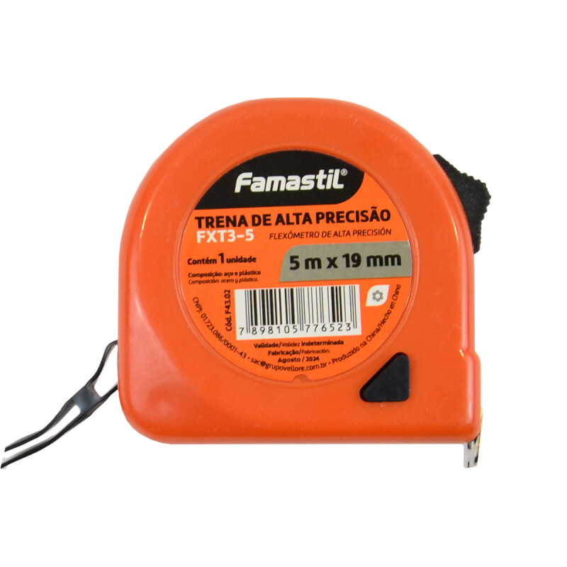 Cinta métrica 5 mts NARANJA