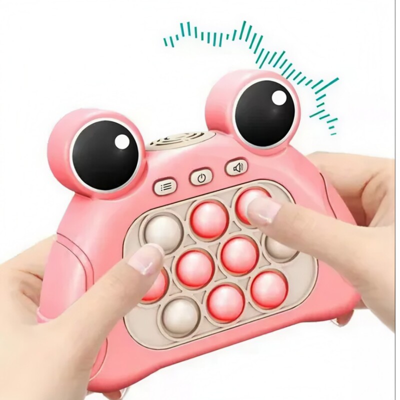 Juego para niños interactivo POP IT electrónico diseño rana Rosa Juego para niños interactivo POP IT electrónico diseño rana Rosa