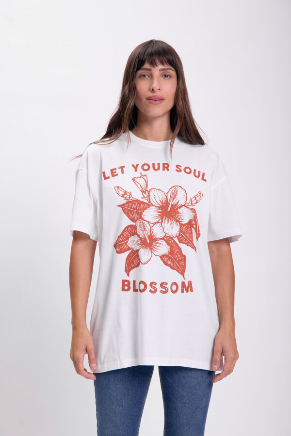 Remera oversize Flor Blanco