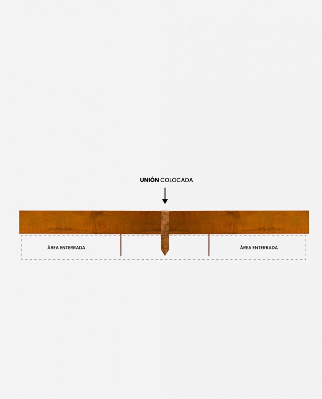 Union para Flejes Altura 20cm - Modelos: *7cm *10cm Acero corten