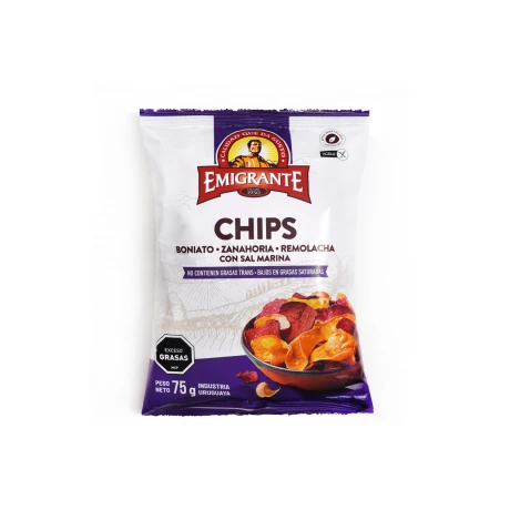 SNACK VEGETALES CHIPS EMIGRANTE 75G CON SAL SNACK VEGETALES CHIPS EMIGRANTE 75G CON SAL