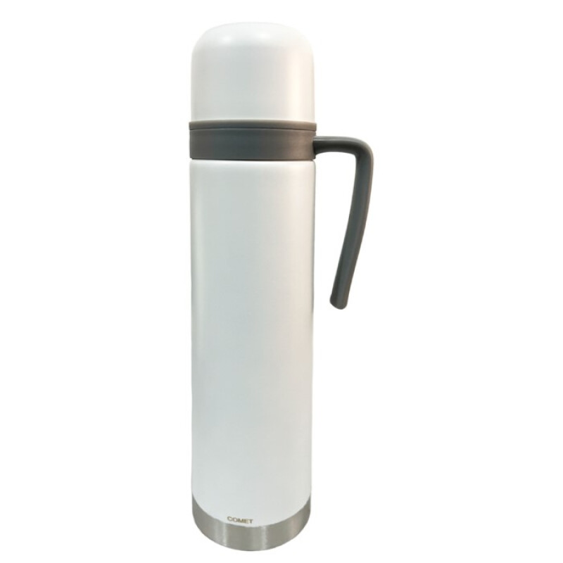 Termo Comet 750 ml Acero Inoxidable con Asa Fija y Pico Cebador BLANCO