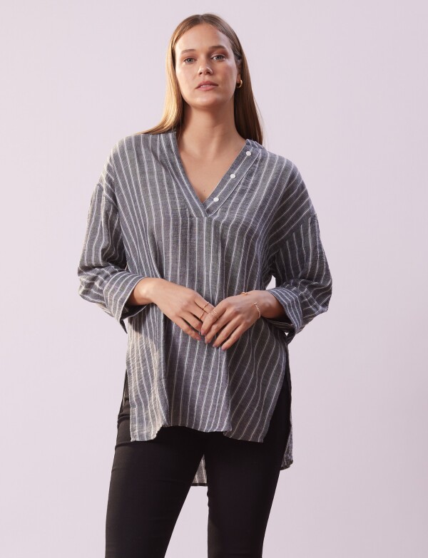 Blusa Holgada Rayas GRIS