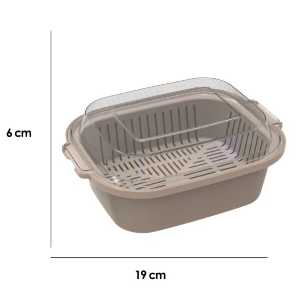 Bento box con escurridor beige