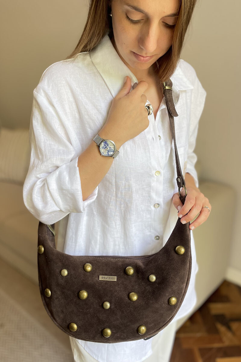 Cartera Milos - Chocolate gamuza 