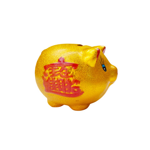 Alcancia de chancho dorada 12x8cm Alcancia De Chancho Dorada 12x8cm