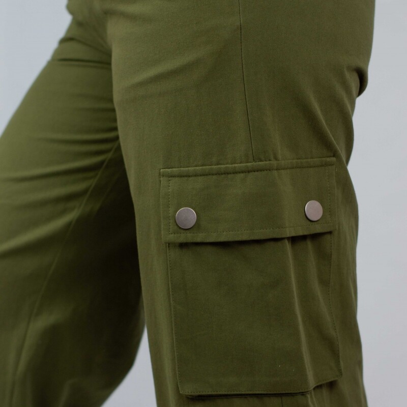 Pantalon Cargo Cropped Green