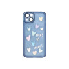 Protector iPhone 13/14 diseño corazones color azul Protector Iphone 13/14 Diseño Corazones Color Azul