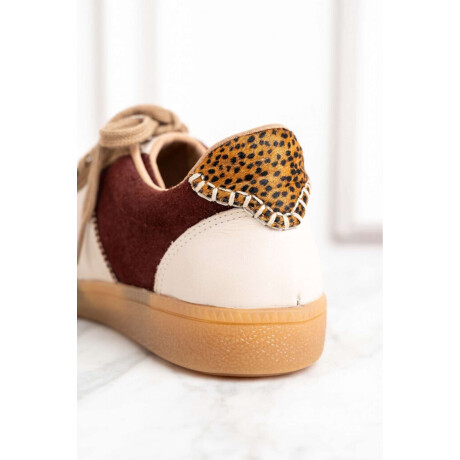 Zapatilla Combinada Gamuza Marrón