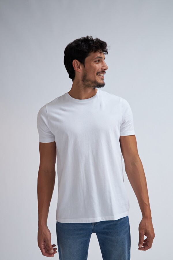 Remera manga corta cuello redondo Blanca