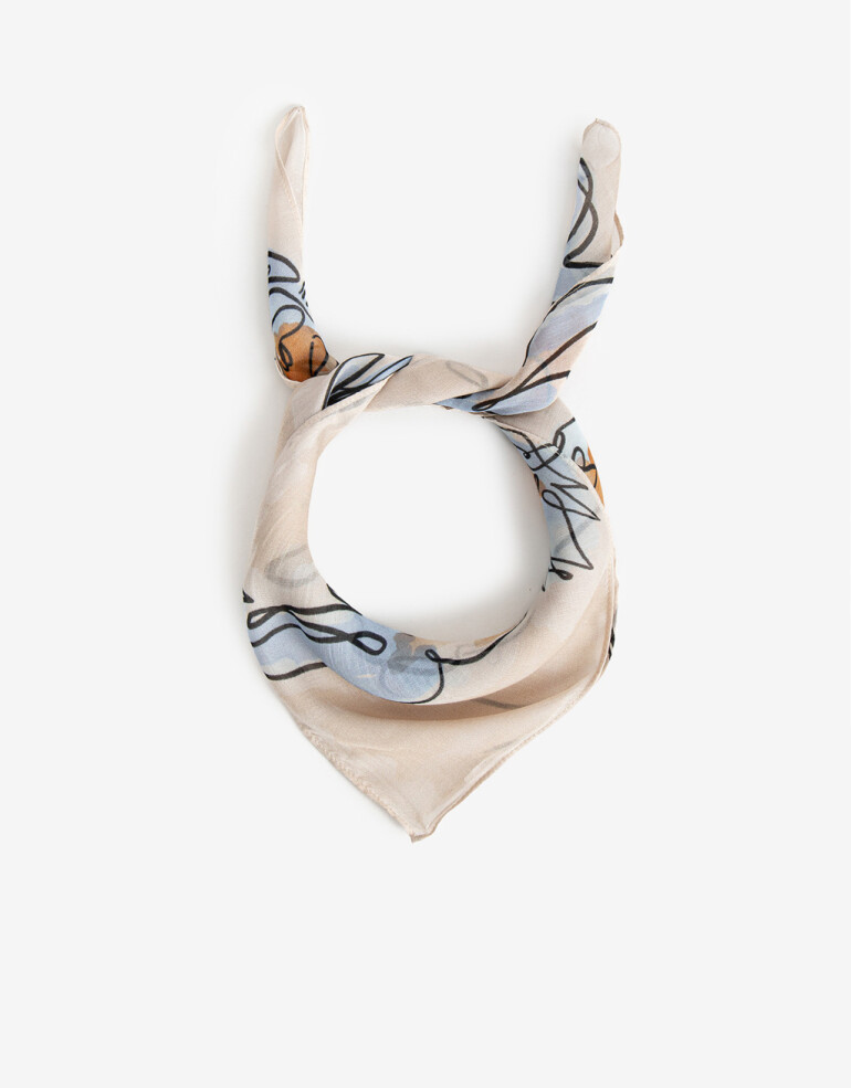 Pañuelos Raso Estampados Varios Pañuelo Con Estampado De Caballos En Acuarela - Combinacion Multicolor