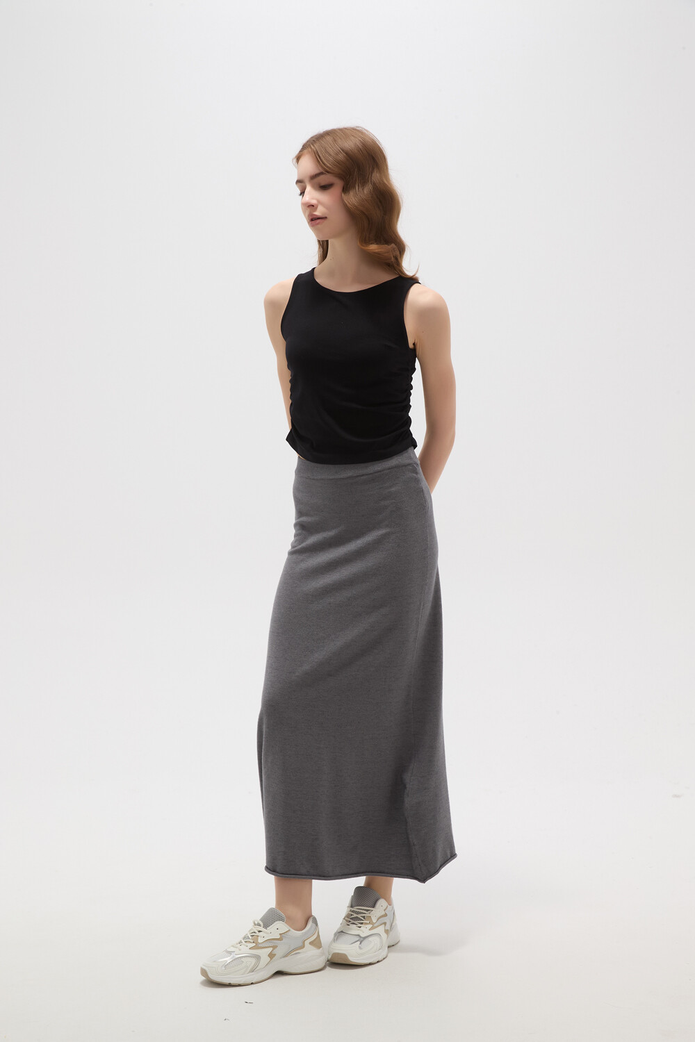 Falda Valira Gris Melange Oscuro