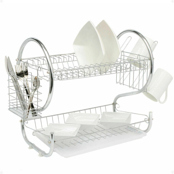 Escurridor de Platos Para Cocina de Dos Niveles Escurridor de Platos Para Cocina de Dos Niveles