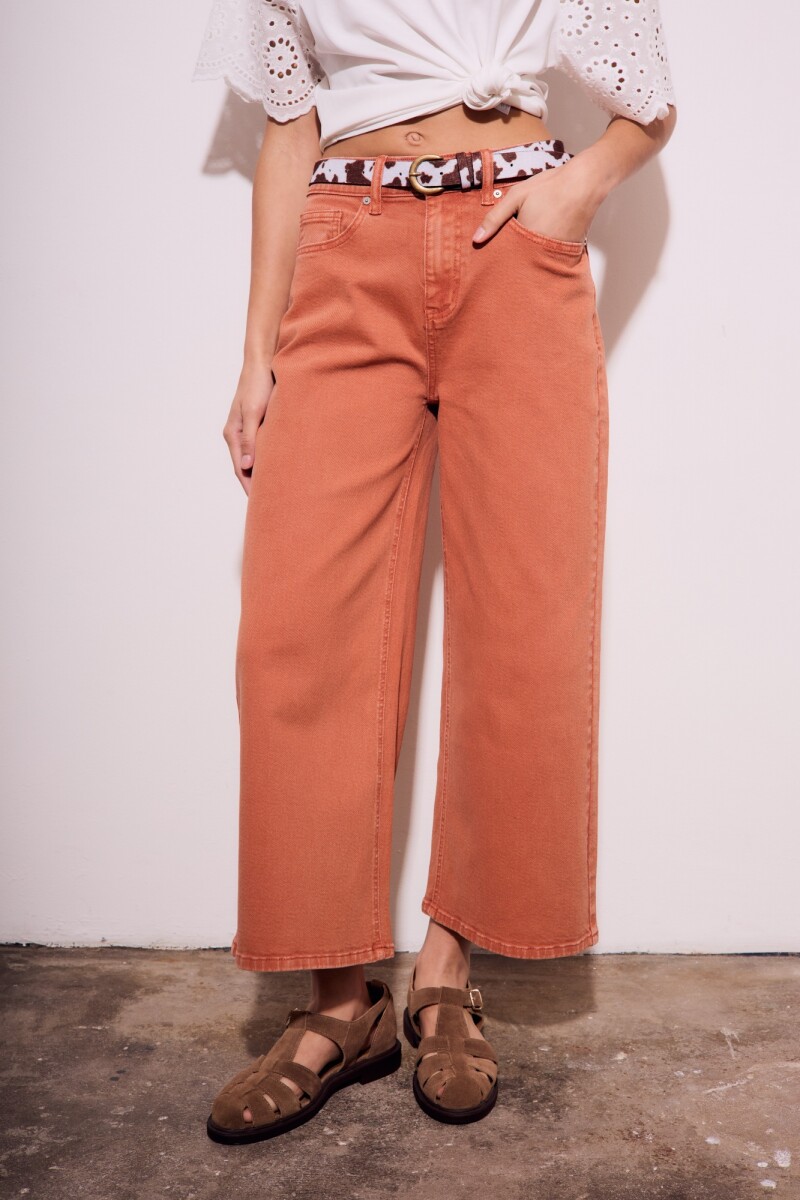 Jean Wide Lavado Ocre