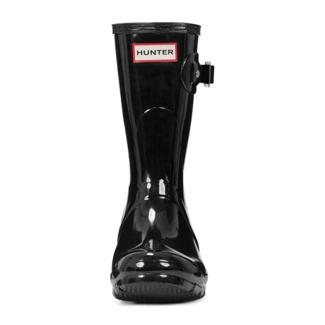 Hunter Bota De Lluvia Original Caña Corta Brillosa Mujer Negro-Negro