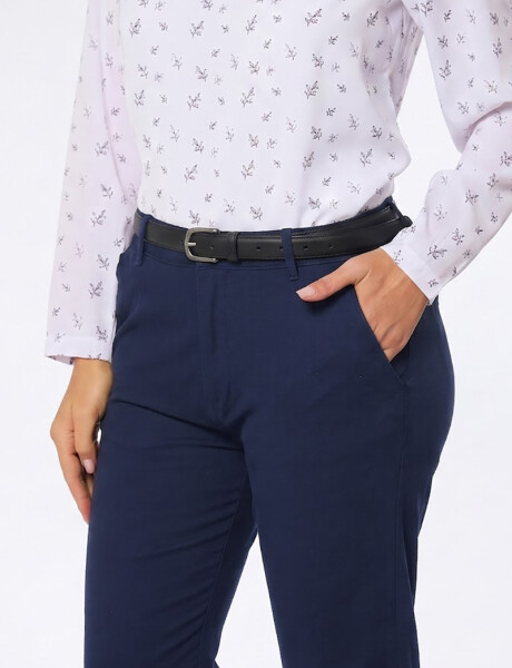 PANTALON RECTO DE GABARDINA Azul