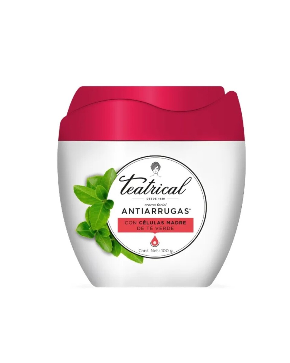 Teatrical Crema Facial Antiarrugas con Células Madre de Té Verde 100 gr | Rejuvenece y Suaviza la Piel