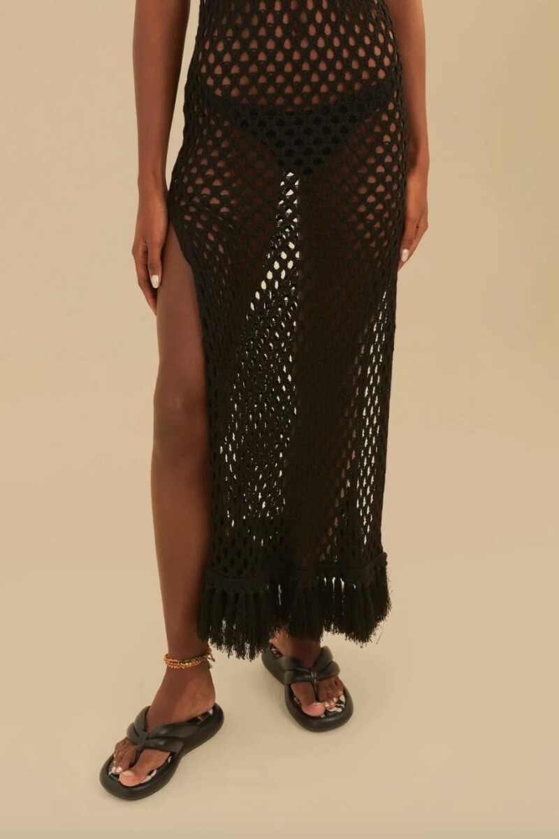 VESTIDO CROCHET Negro
