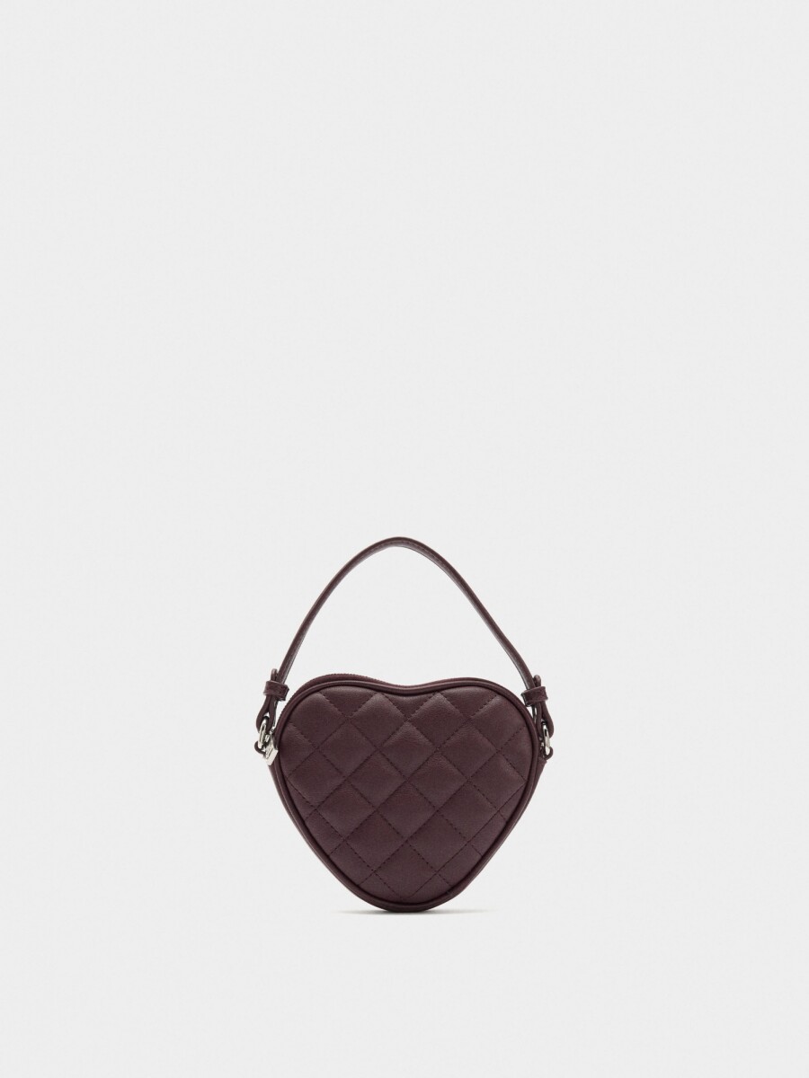 Mini Bolso De Mano Corazón burdeos