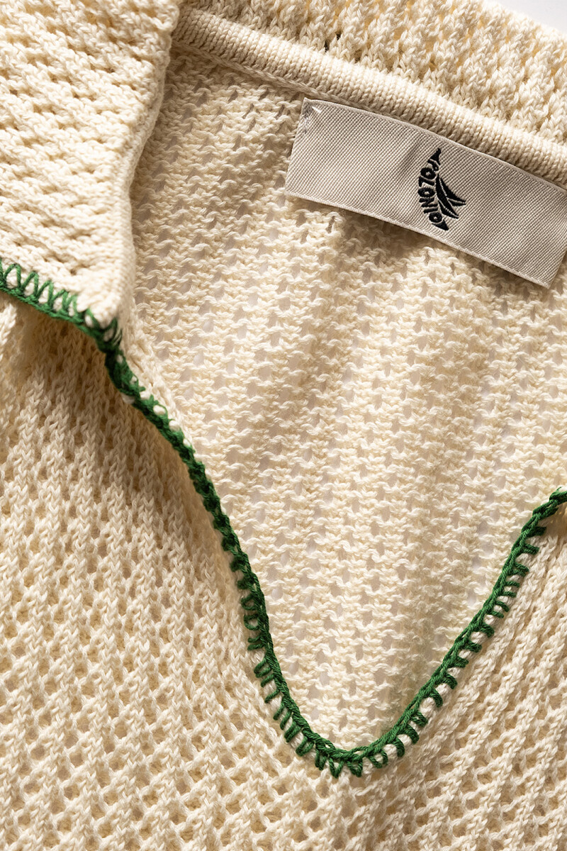 EMBROIDERED POLO SHIRT Cream