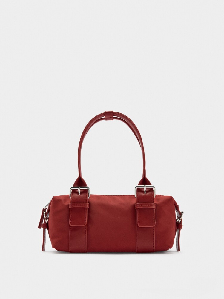 Bolso De Hombro Con Hebillas rojo