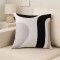 Funda de almohadones lisa 43 x 43 cm RAYAS NEGRO Y GRIS