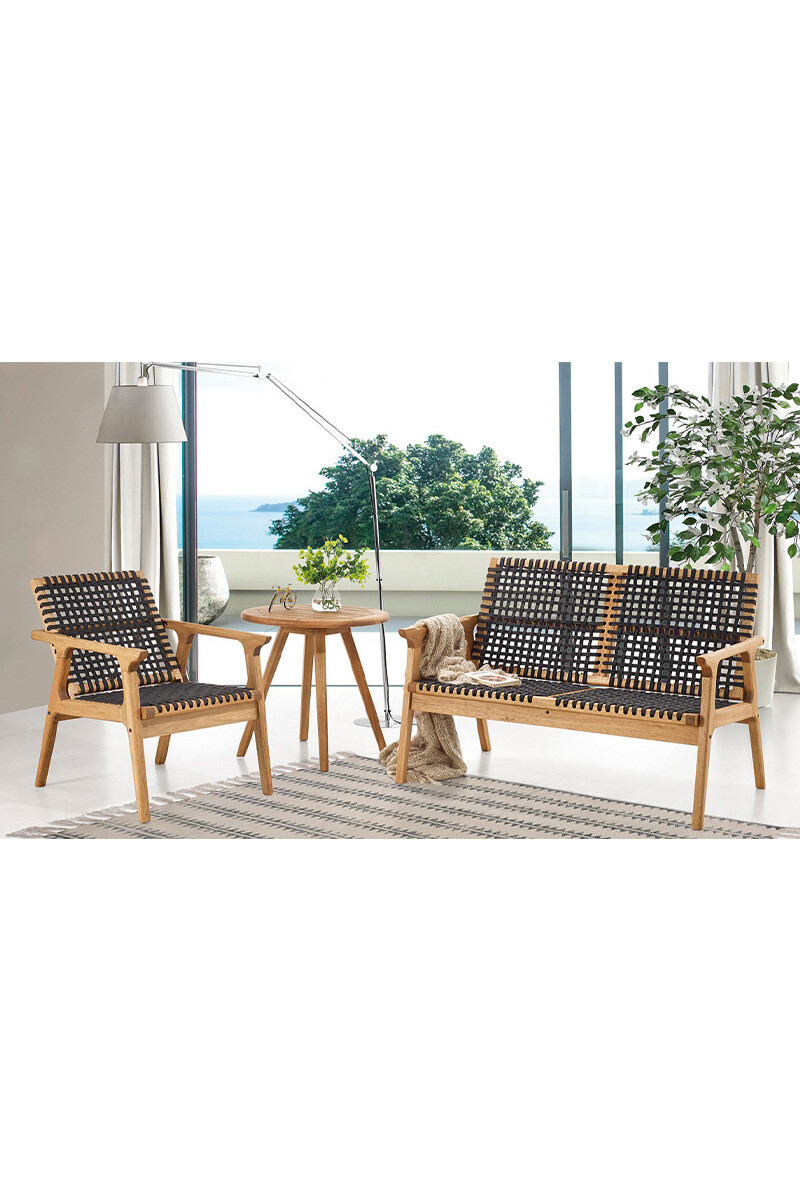 TRACO SOFA SOFA TRACO 2 LUGARES CUERDA NEGRA 119x72x83CM JATOBA