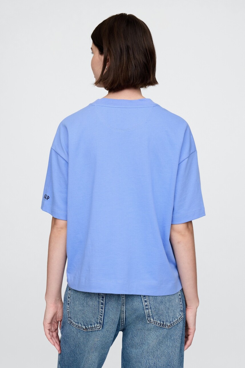 Remera Mini Logo Cropped Mujer Shirting Blue