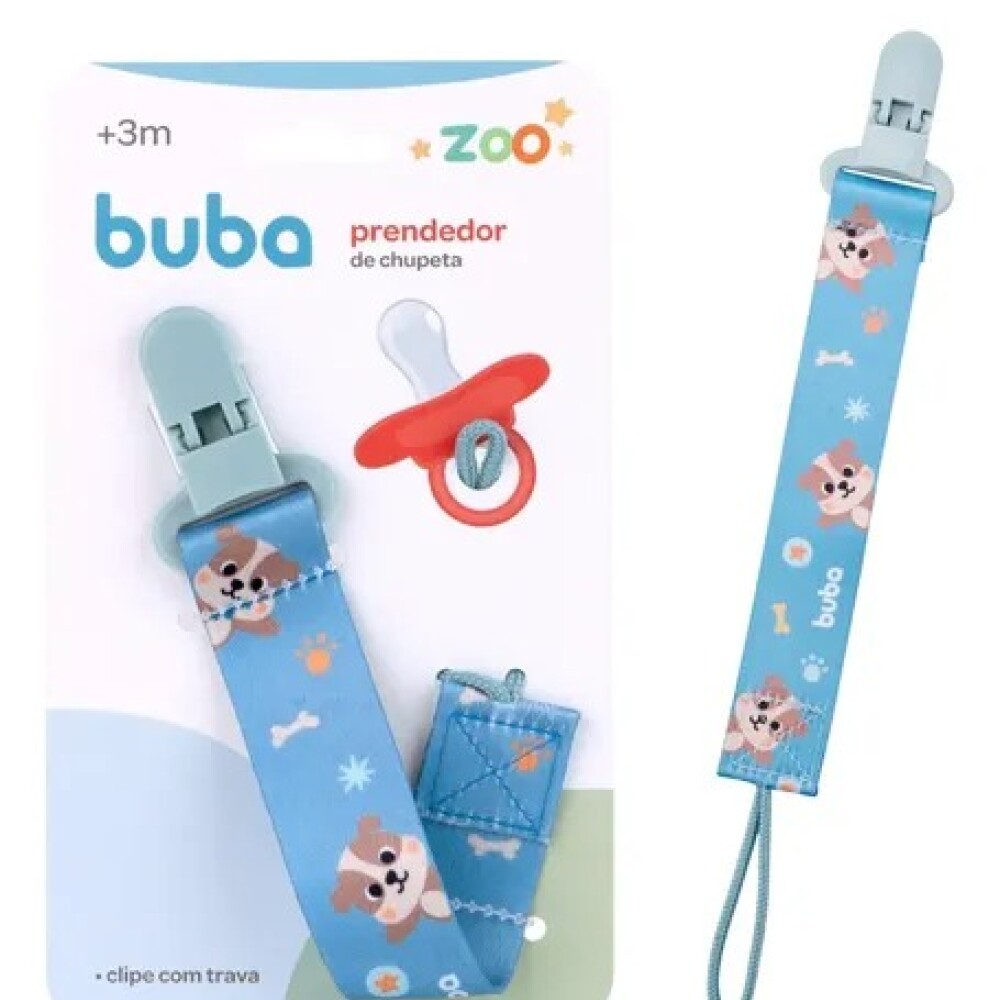Clip para chupete BUBA animales perrito celeste
