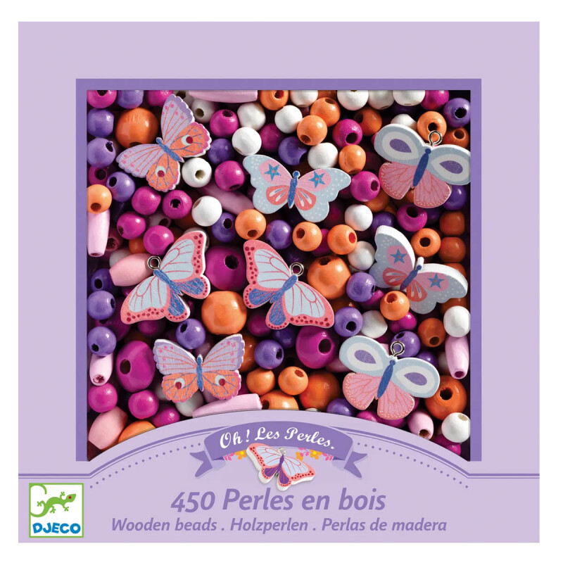 Cuentas Perlas de madera Mariposas Djeco Cuentas Perlas de madera Mariposas Djeco