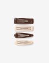 Horquillas Set Glossy Set De 4 Hebillas Tic Tac. - Combinacion Bicolor