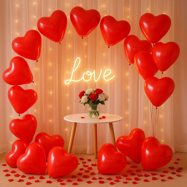 Globos Con Forma De Corazon Pack x100 Globos Con Forma De Corazon Pack x100