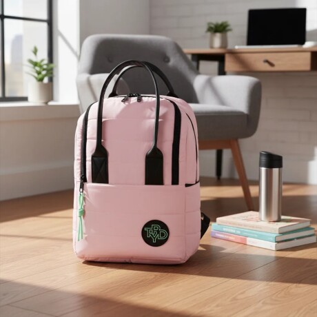 Mochila Trendy con Porta notebook y bolsillo de termo Fucsia