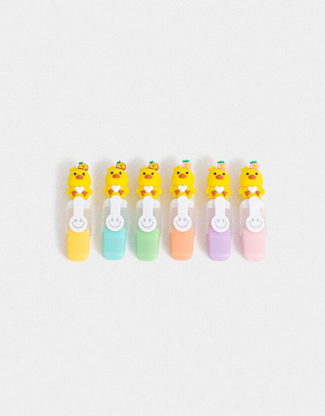 Resaltadores Animalito Set De 6 Resaltadores De Patitos - Combinacion Multicolor